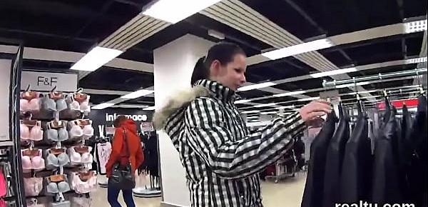  Charming czech chick was teased in the mall and fucked in pov